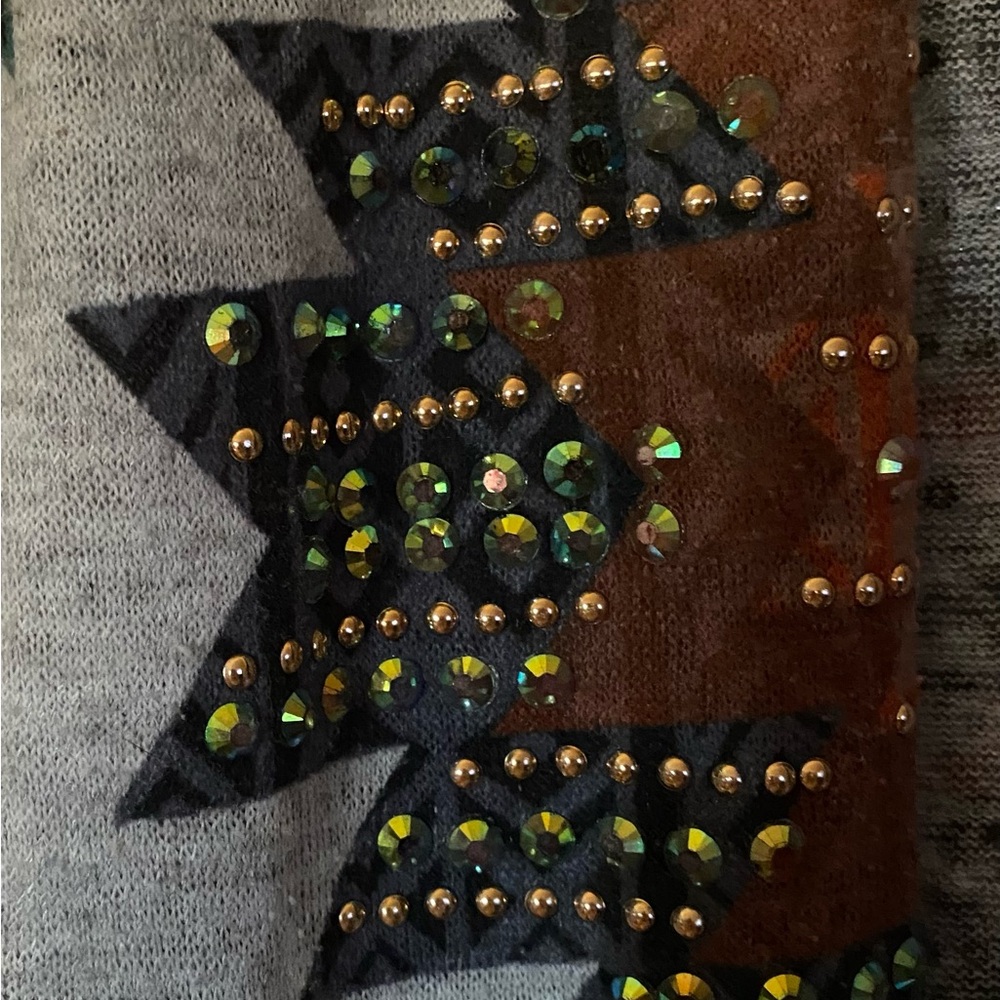 Vocal Aztec open vest cover up with Embellishments - Picture 9 of 9